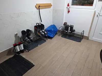 a room with a bunch of equipment on the floor at Apartma Bogi Kranjska Gora in Kranjska Gora