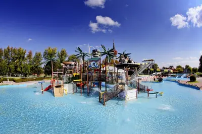 a water park with slides and rides in the water at Hotel Toplice - Terme Čatež in Čatež ob Savi