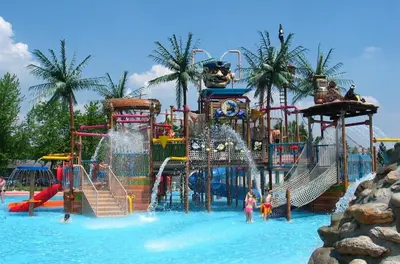 a water park with a water slide and slides at Holiday home Isabella in Terme Čatež in Čatež ob Savi