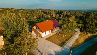 an overhead view of a house with an orange roof at APARTMA Viktor in Ormoz