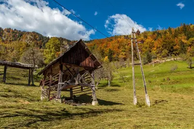 a small building in the middle of a field at Holiday house Jereka -Bohinj in Bohinj